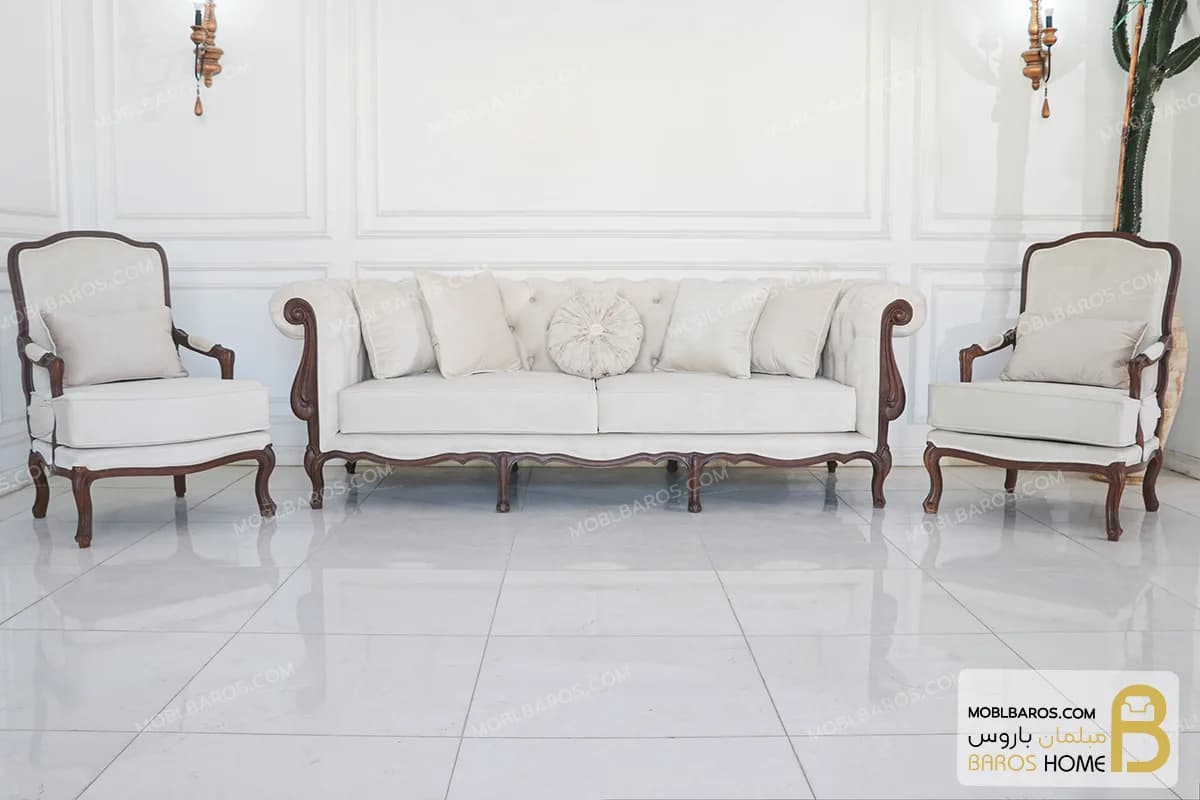 مبل نئو کلاسیک ۵ نفره نیکا و مبل فرانسوی