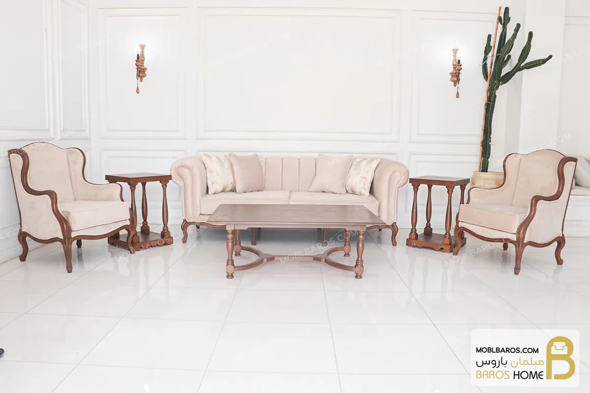 مبل ۸ نفره ترکیبی نئوکلاسیک چستر و روتی — تصویر ۴