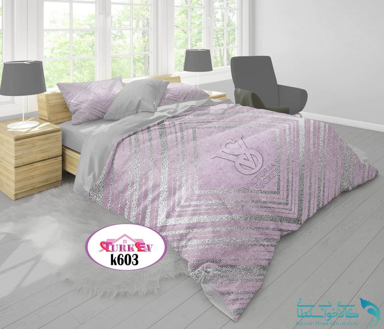 روتختی طرح ویکتوریا سکرت دونفره برند Turkev کد K603