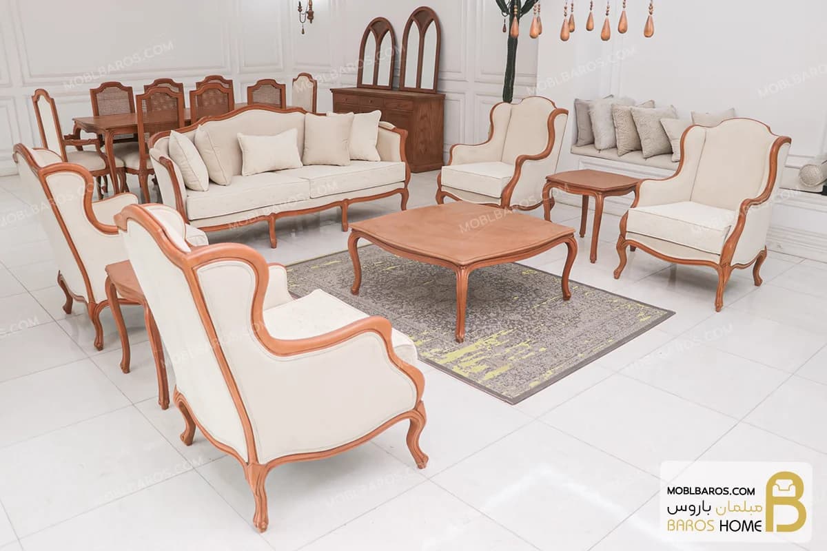 ست مبلمان ترکیبی کلاسیک رومینا و راشل کد۲