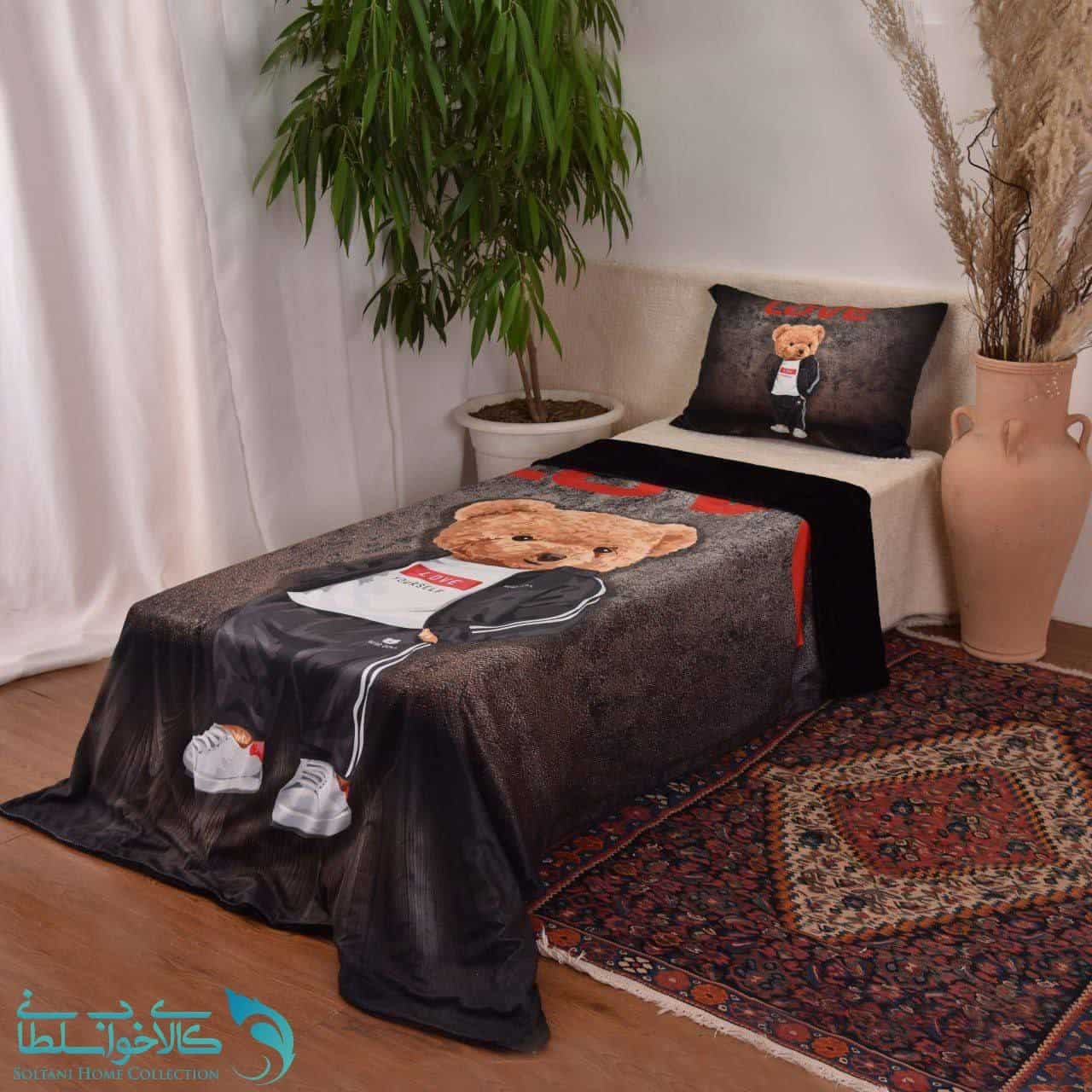 پتو روتختی عروسکی یکنفره طرح تدی کد P240