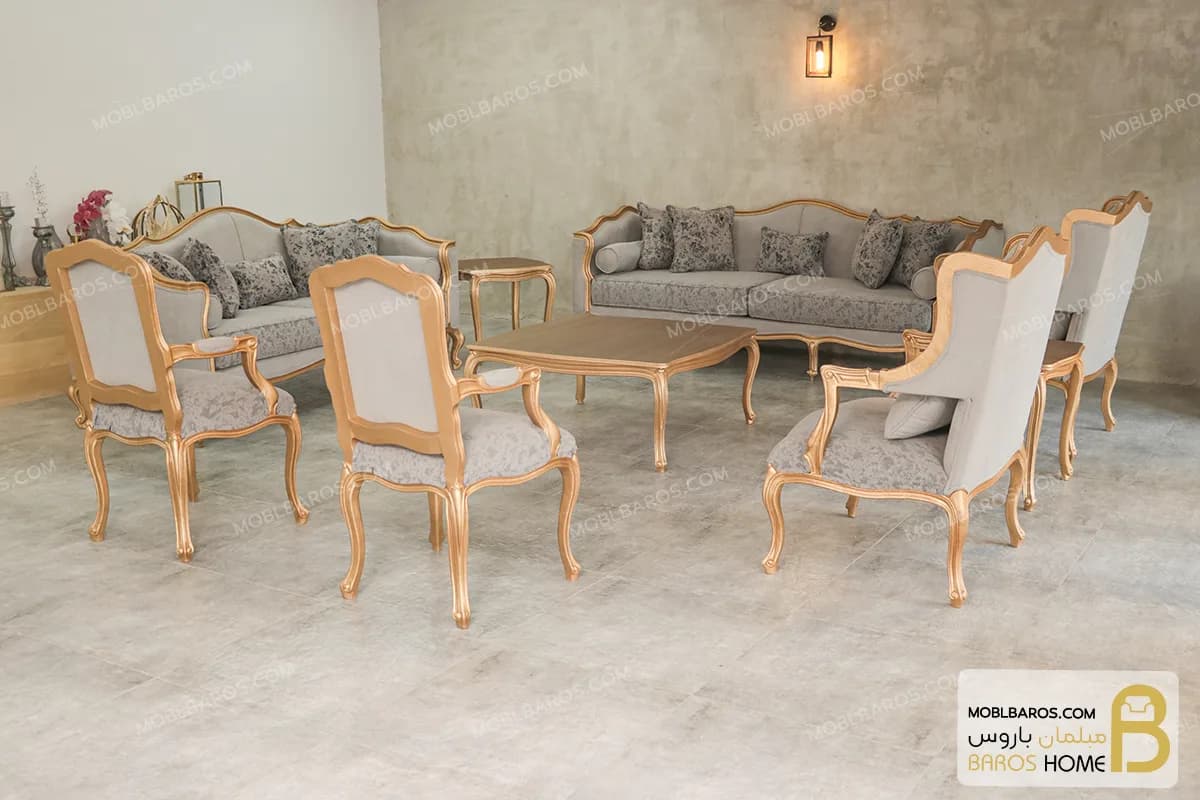 مبل ۱۰ نفره نئوکلاسیک ابزاری کویین و صندلی فرانسوی — تصویر ۳