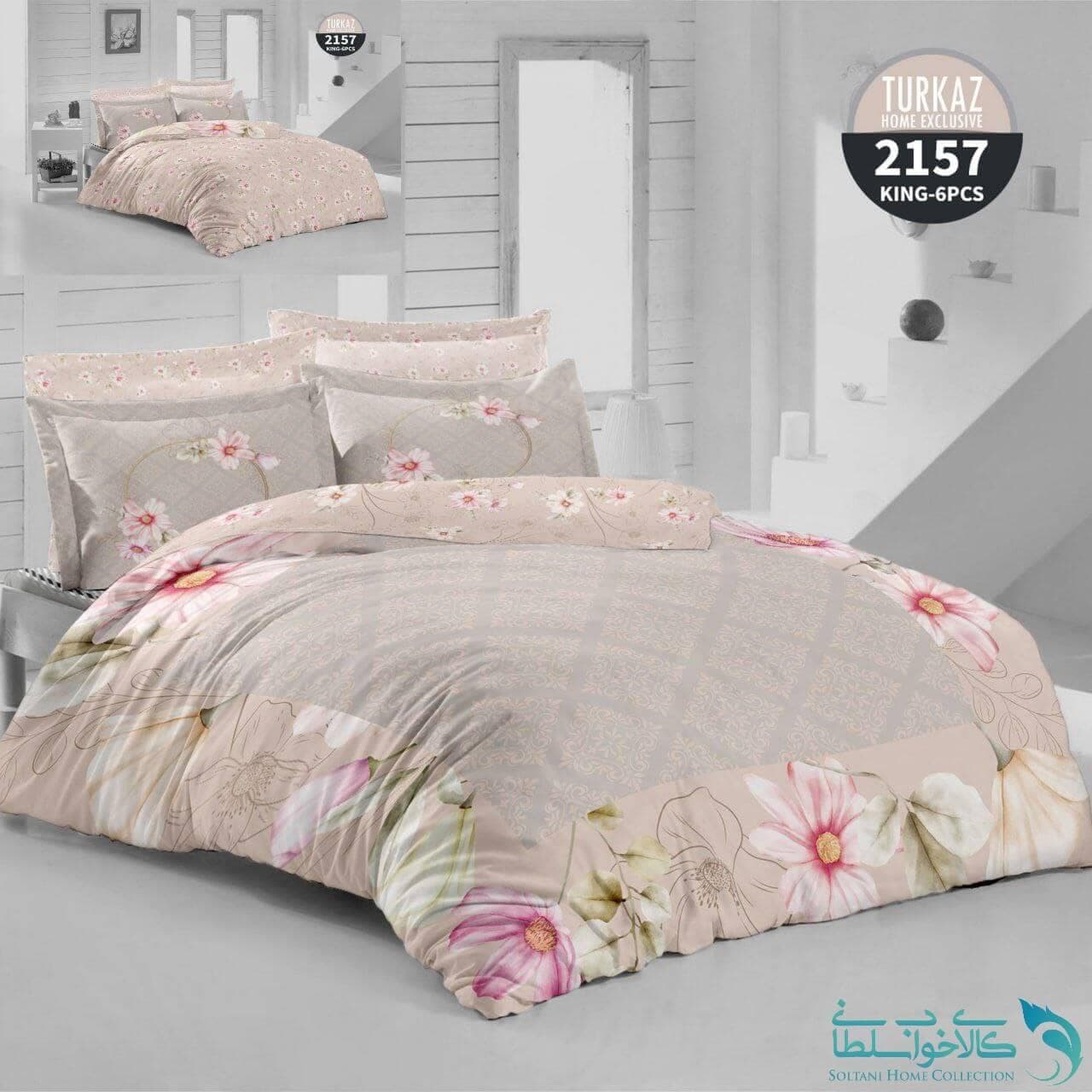 روتختی طرح گل ژربرا دو نفره برند Turkaz کد 2157