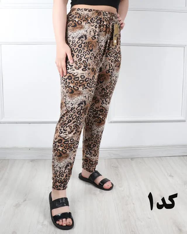 شلوار زنانه راحتی طرح پلنگی 401269