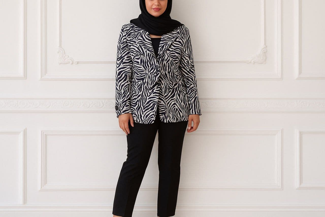 ست زنانه کت و شلوار خوش پوش قد 70 zebra رنگ مشکی 408907
