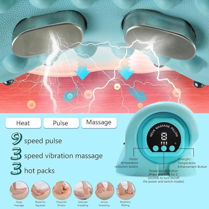 ماساژور گردن EPROICKS | EMS، گرمایشی و لرزشی با ۳ حالت و ۶ فرکانس قابل تنظیم — تصویر ۳