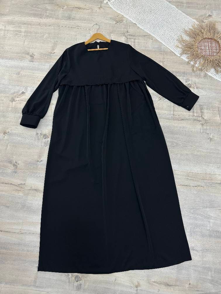 مانتو عبایی زنانه دخترانه کرپ ندا مناسب محرم MA16738 — تصویر ۴