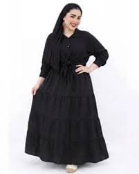 ست شومیز گره ای و دامن نخی مشکی A405574