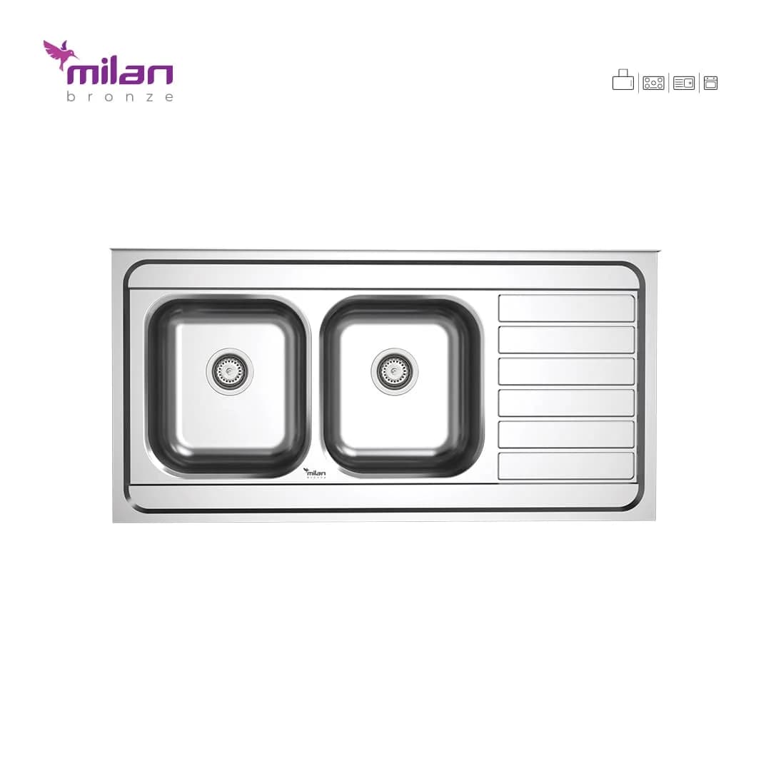 سینک ظرفشویی روکار نیمه فانتزی مدل 1021 استیل میلان برنز (MILANBRONZE)