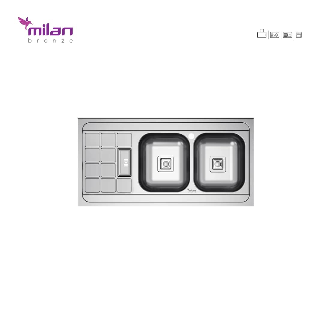 سینک ظرفشویی روکار مدل 1011 استیل میلان برنز (MILANBRONZE)