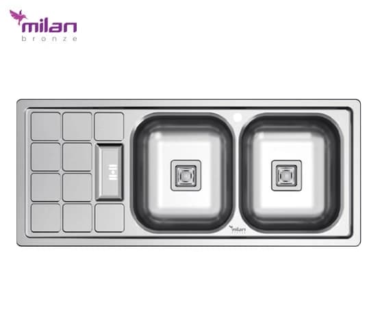 سینک ظرفشویی روکار مدل 1011 استیل میلان برنز (MILANBRONZE) — تصویر ۳