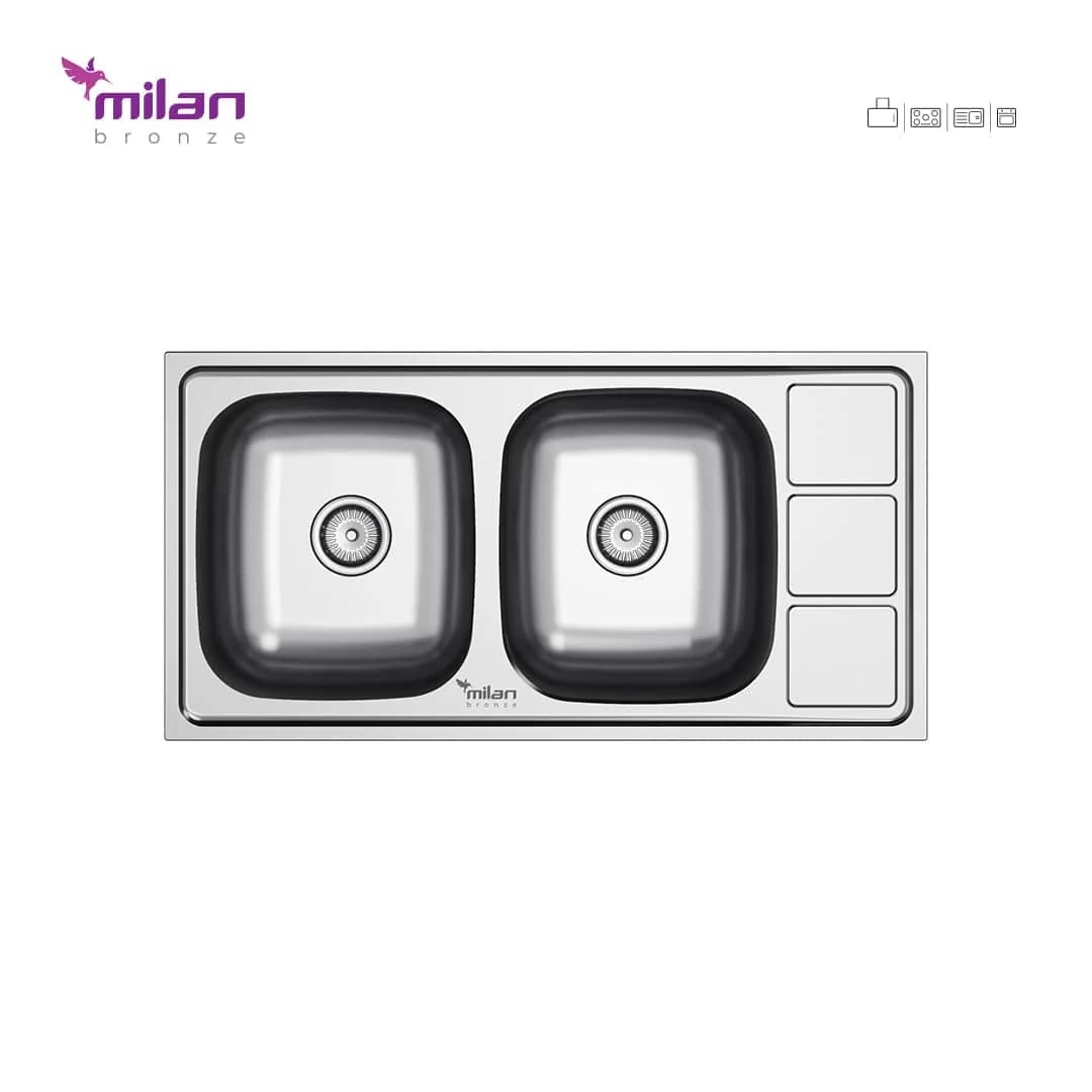 سینک ظرفشویی توکار مدل 7020 استیل میلان برنز (MILANBRONZE)