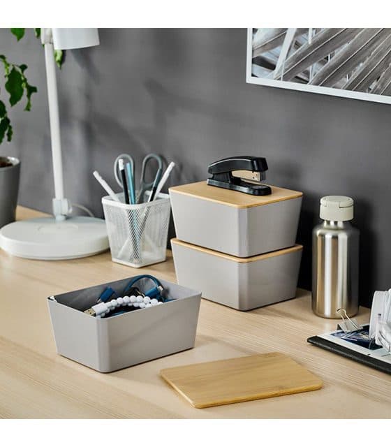 باکس خاکستری ایکیا مدل IKEA-KUGGIS سایز 13x18x8 — تصویر ۳