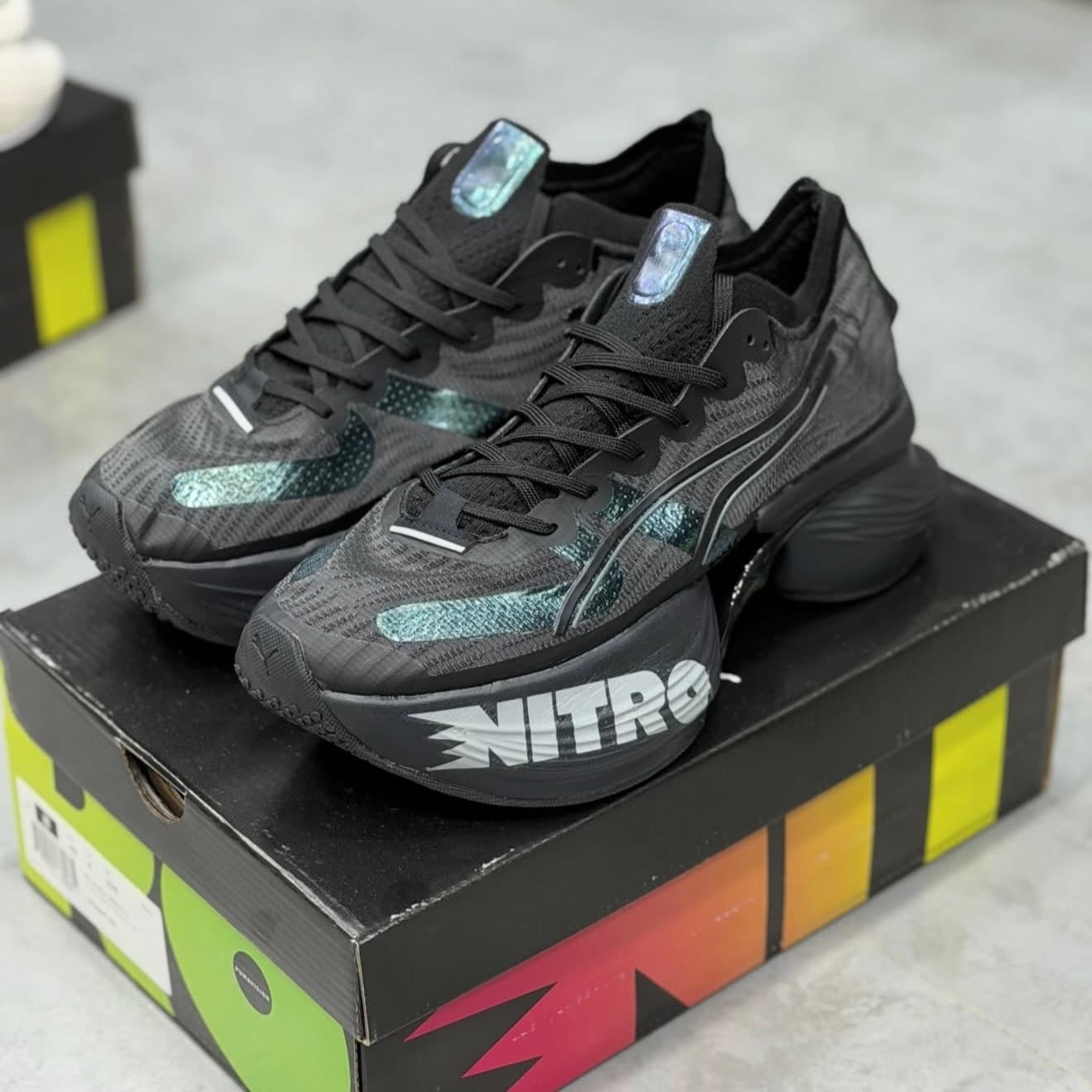 کفش کتونی پوما فست نیترو Puma Fast NITRO مشکی،آبی،زرد،سفید،نارنجی — تصویر ۶