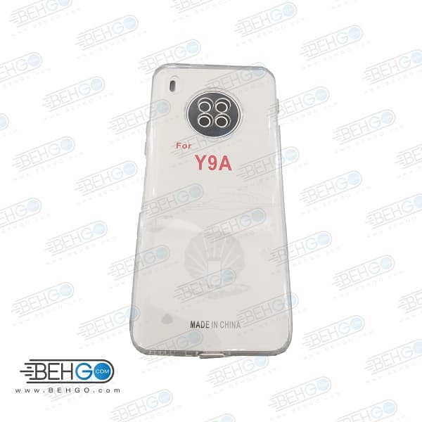 قاب Y9A ژله ای شفاف بی رنگ با محافظ لنز دوربین گوشی هواوی Y9A کاور Clear Cover Camera Protection Case for Huawei Y9A