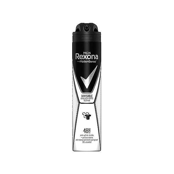 اسپری بدن رکسونا مردانه REXONA INVISIBLE ON BLACK+WHITE CLOTHES حجم200ml اصل