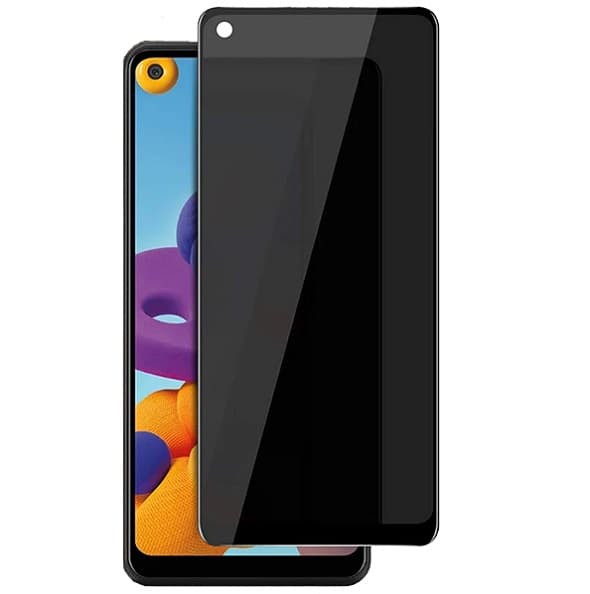 گلس حریم شخصی گوشی سامسونگ A21S پرایوسی A21S محافظ صفحه نمایش شیشه ای مشکی خصوصی Privacy Glass for Samsung Galaxy A21S