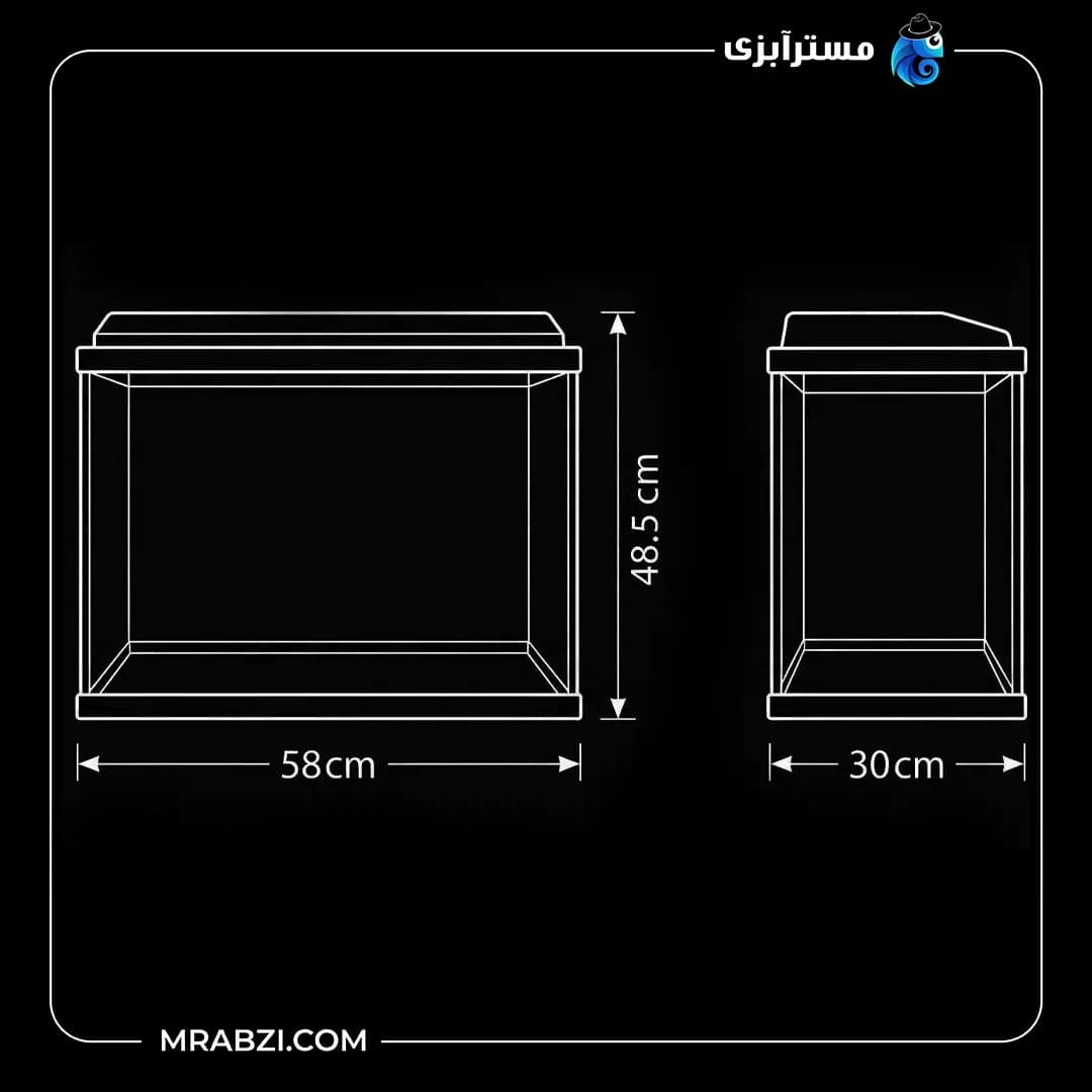 آکواریوم دلسا k580 بدون پایه — تصویر ۲