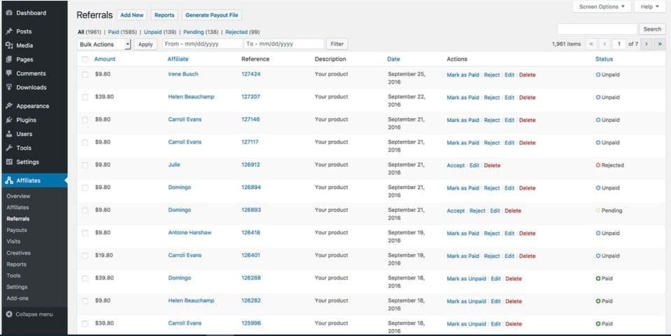 افزونه AffiliateWP همکاری در فروش و بازاریابی حرفه ای افلیکیت وردپرس + افزودنی ها 2.23.2 — تصویر ۴