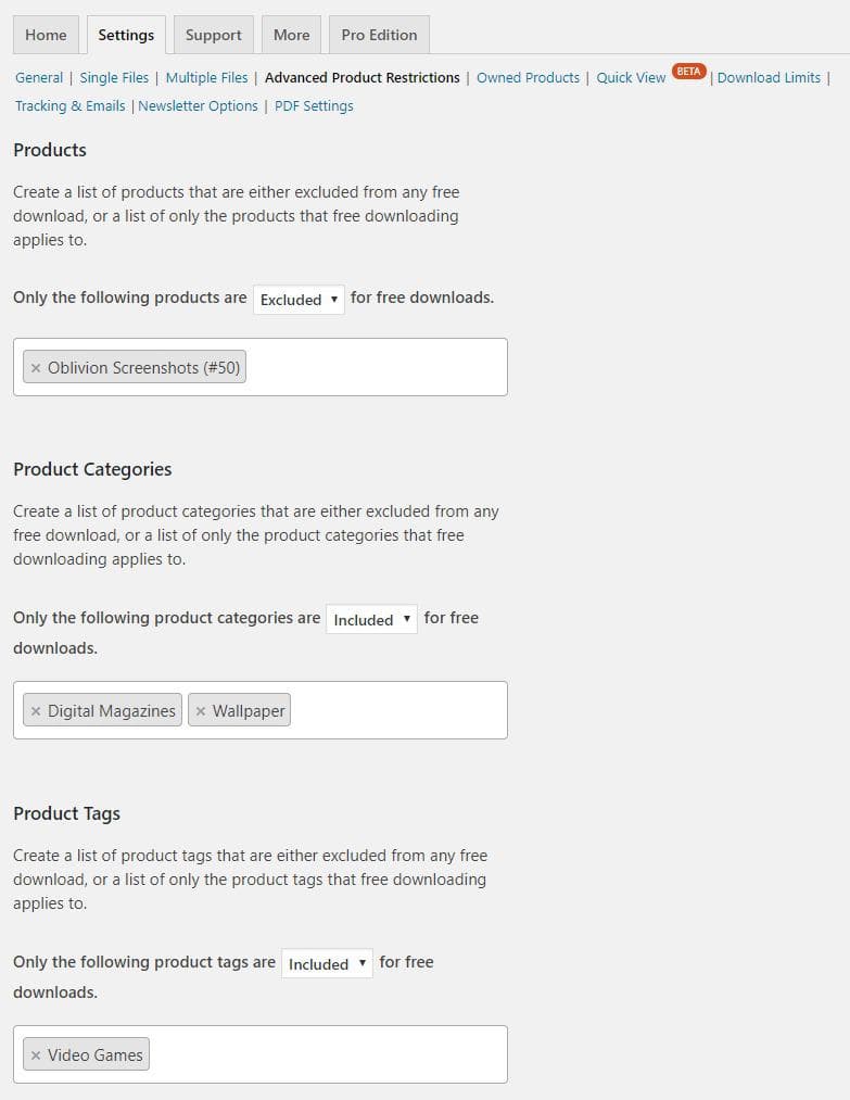 افزونه Free Downloads WooCommerce Pro مدیریت دانلودهای رایگان ووکامرس 3.5.1 — تصویر ۷