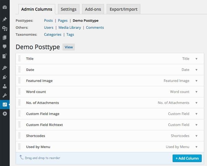 افزونه Admin Columns Pro ویرایش و مدیریت ستون های پیشخوان وردپرس 6.4.6 — تصویر ۳