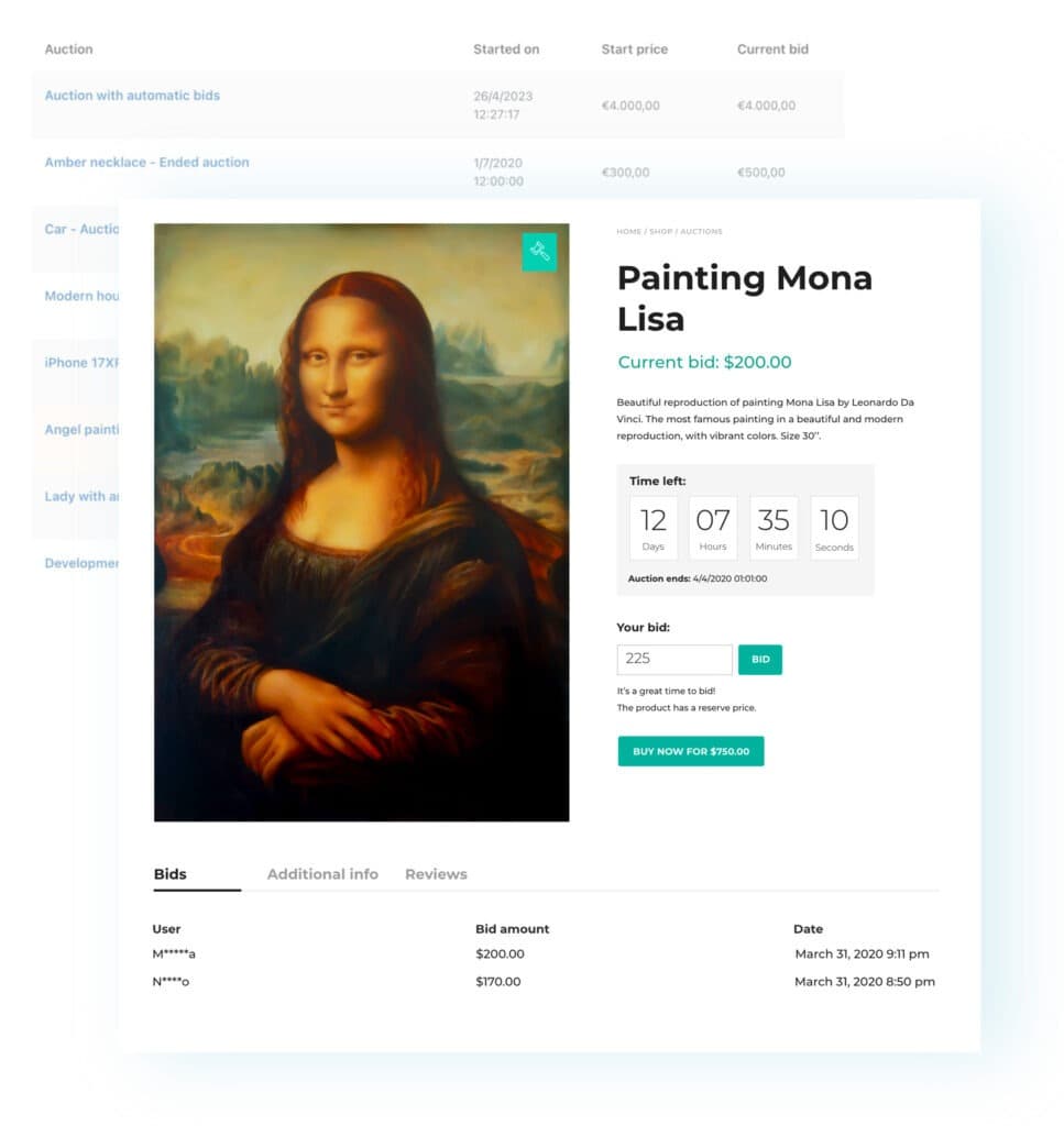 افزونه YITH WooCommerce Auctions حراجی و مزایده آنلاین ووکامرس 4.0.0 — تصویر ۴