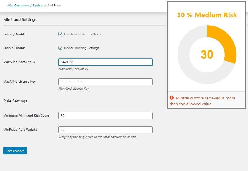 افزونه WooCommerce Anti-Fraud ضد تقلب ووکامرس 5.8.7 — تصویر ۶