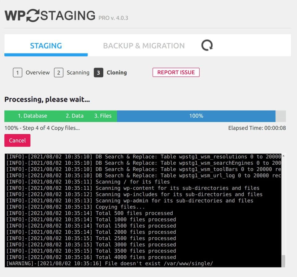 افزونه WP Staging Pro پشتیبانگیری، شبیهسازی و انتقال وردپرس استیجینگ پرو 5.7.1 — تصویر ۴