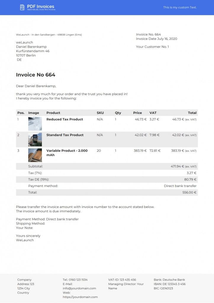 افزونه WooCommerce PDF Invoices & Packing Slips فاکتور و لیست بسته بندی اتومایتک ووکامرس 1.5.2 — تصویر ۲