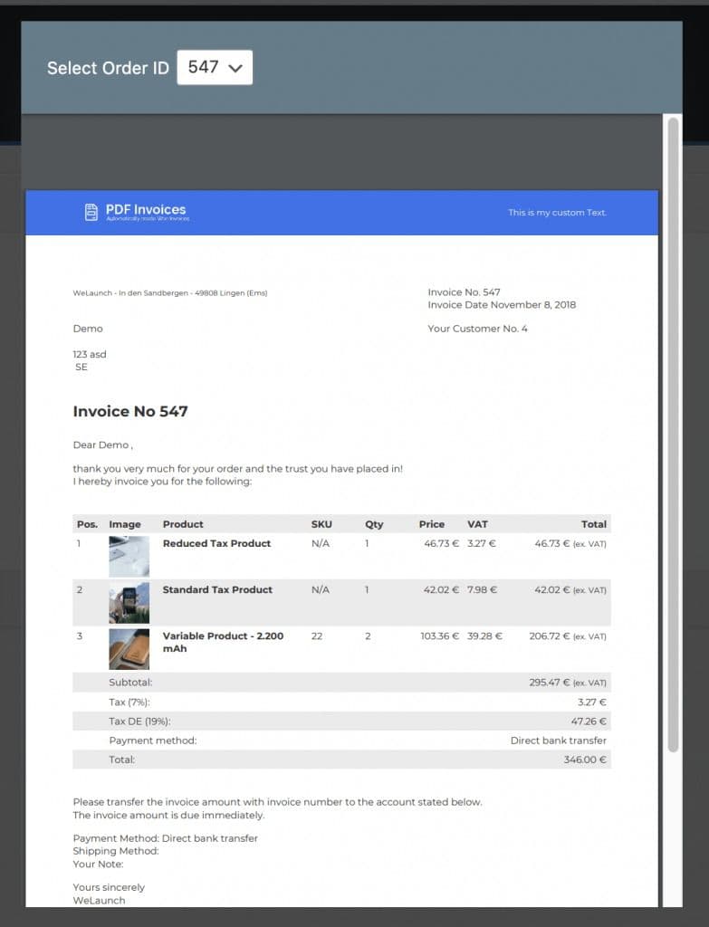 افزونه WooCommerce PDF Invoices & Packing Slips فاکتور و لیست بسته بندی اتومایتک ووکامرس 1.5.2 — تصویر ۷