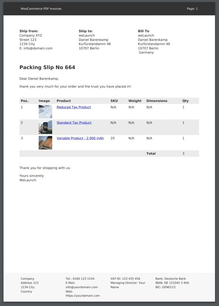 افزونه WooCommerce PDF Invoices & Packing Slips فاکتور و لیست بسته بندی اتومایتک ووکامرس 1.5.2 — تصویر ۶