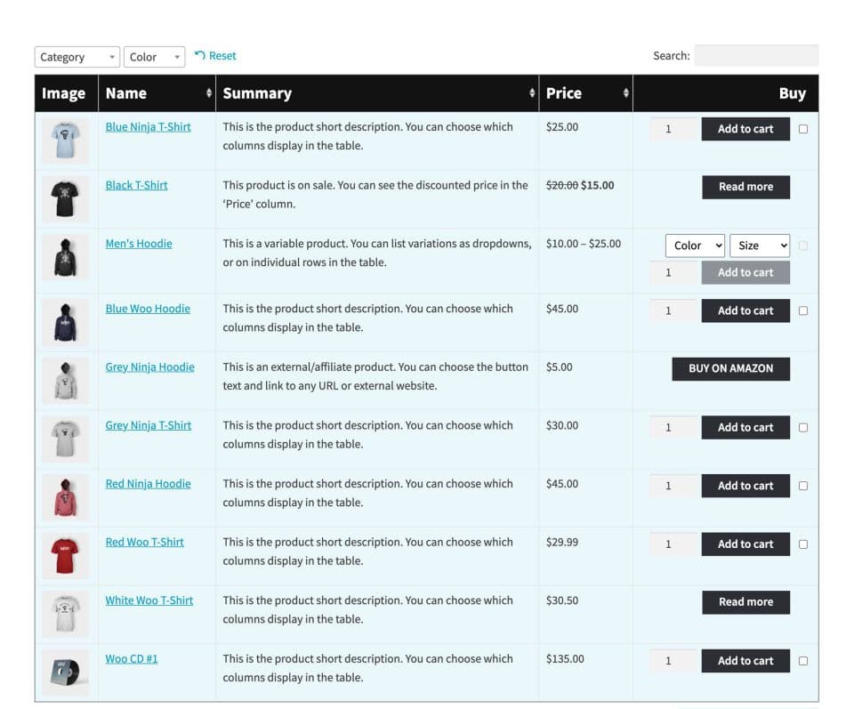 افزونه WooCommerce Product Table جدول پیشرفته محصولات ووکامرس 3.1.3 — تصویر ۵
