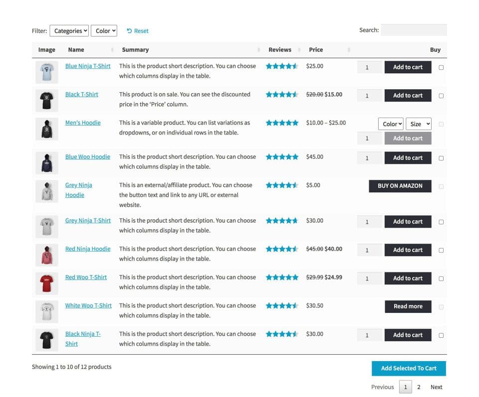 افزونه WooCommerce Product Table جدول پیشرفته محصولات ووکامرس 3.1.3 — تصویر ۳