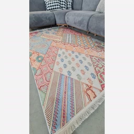 فرشینه | فرش چاپی برند حسن نیا هازان ترک طرح چهل تیکه سنتی کد M115 (پس کرایه) — تصویر ۲