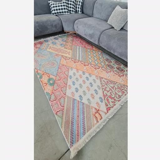 فرشینه | فرش چاپی برند حسن نیا هازان ترک طرح چهل تیکه سنتی کد M115 (پس کرایه) — تصویر ۴