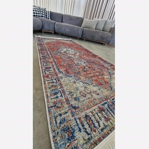 فرشینه | فرش چاپی برند حسن نیا چاپی هازان ترک طرح سنتی لاکی ضد پرز و حساسیت (پس کرایه) — تصویر ۲