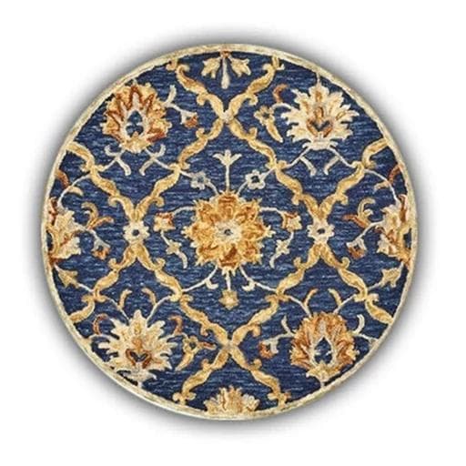 فرشینه | فرش چاپی برند حسن نیا چاپی گرد مخمل هازان تُرک کد D151 (پس کرایه)