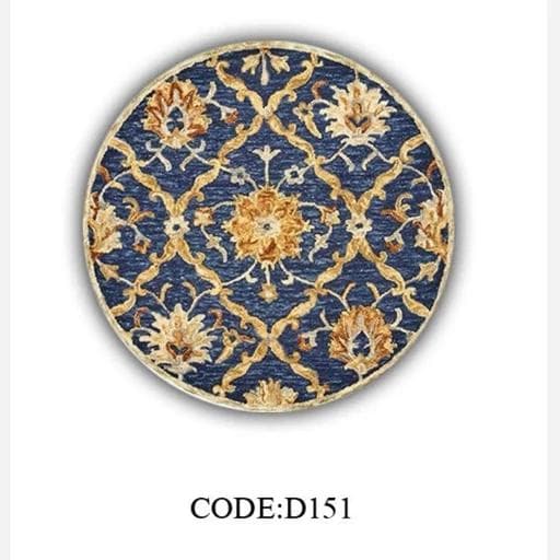 فرشینه | فرش چاپی برند حسن نیا چاپی گرد مخمل هازان تُرک کد D151 (پس کرایه) — تصویر ۲