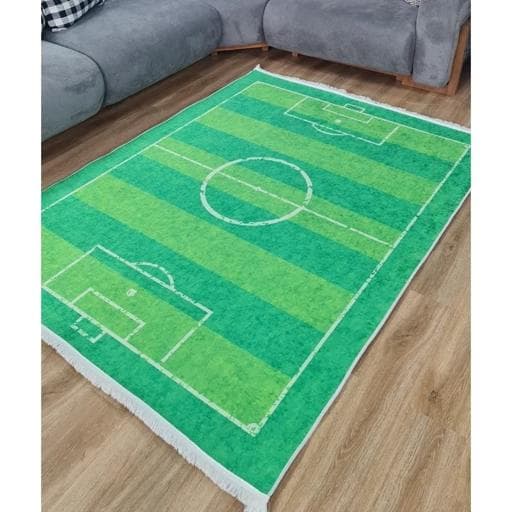 فرشینه | فرش چاپی برند حسن نیا چاپی کودک طرح زمین چمن فوتبال C154 (پس کرایه)