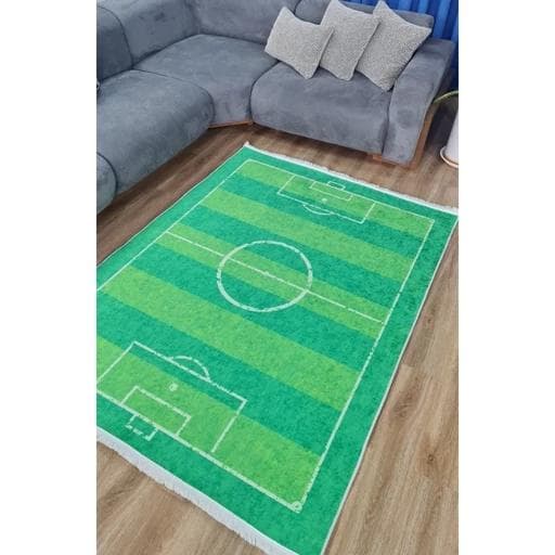 فرشینه | فرش چاپی برند حسن نیا چاپی کودک طرح زمین چمن فوتبال C154 (پس کرایه) — تصویر ۶