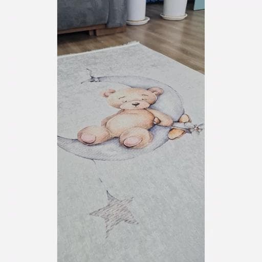 فرشینه | فرش چاپی برند حسن نیا هازان ترک کودک طرح خرس کد C157 (پس کرایه) — تصویر ۳