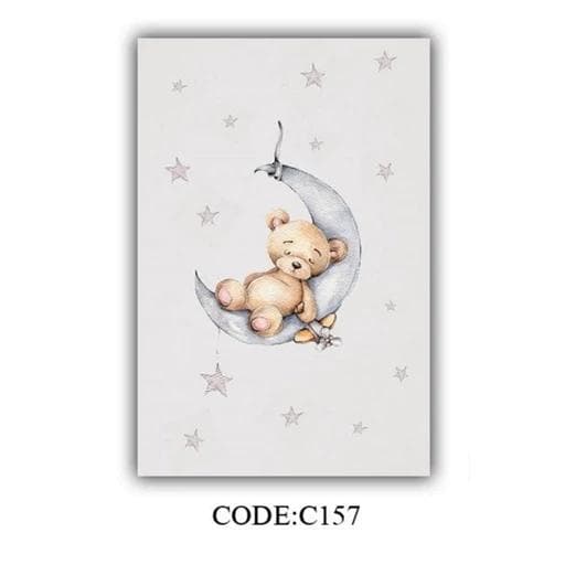 فرشینه | فرش چاپی برند حسن نیا هازان ترک کودک طرح خرس کد C157 (پس کرایه) — تصویر ۵