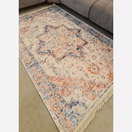 فرشینه | فرش چاپی برند حسن نیا هازان ترک طرح وینتیج روشن M211 (پس کرایه) — تصویر ۳