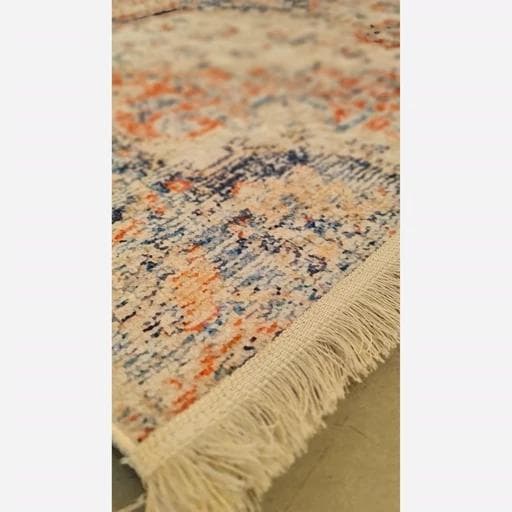 فرشینه | فرش چاپی برند حسن نیا هازان ترک طرح وینتیج روشن M211 (پس کرایه) — تصویر ۶