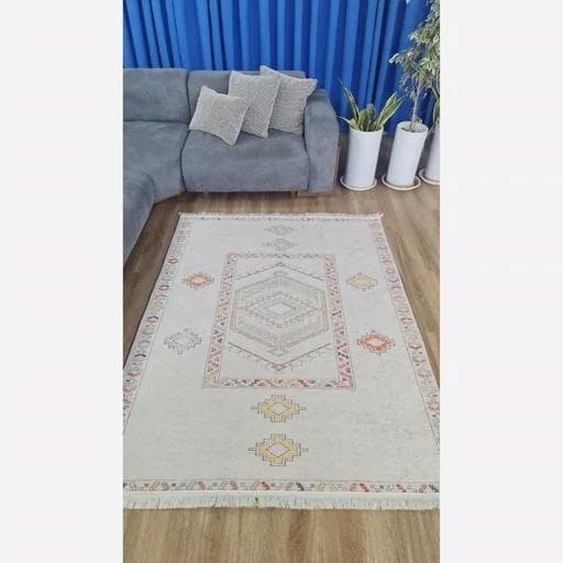 فرشینه | فرش چاپی برند حسن نیا چاپی هازان ترک طرح سنتی کد M126 (پس کرایه) — تصویر ۷