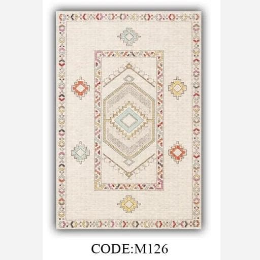 فرشینه | فرش چاپی برند حسن نیا چاپی هازان ترک طرح سنتی کد M126 (پس کرایه) — تصویر ۳