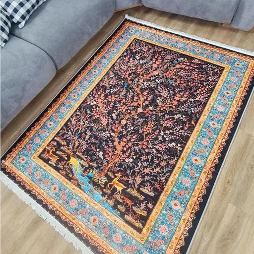 فرشینه | فرش چاپی برند حسن نیا چاپی هازان ترک طرح درخت کد 082 (پس کرایه)