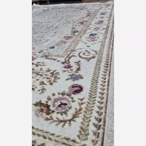 فرشینه | فرش چاپی برند حسن نیا چاپی هازان ترک ضد پرز و حساسیت کد M104 (پس کرایه) — تصویر ۳