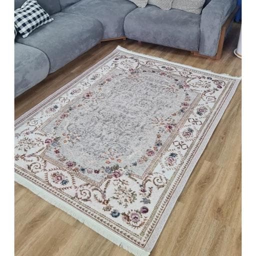 فرشینه | فرش چاپی برند حسن نیا چاپی هازان ترک ضد پرز و حساسیت کد M104 (پس کرایه) — تصویر ۴