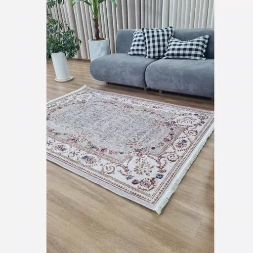 فرشینه | فرش چاپی برند حسن نیا چاپی هازان ترک ضد پرز و حساسیت کد M104 (پس کرایه) — تصویر ۶